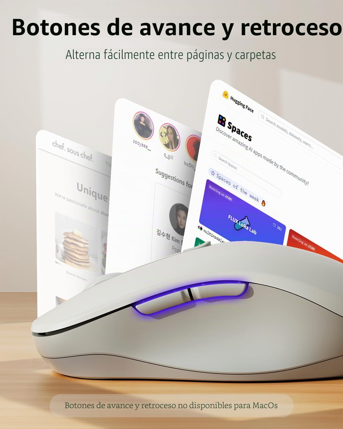 Wegear Ratón inalámbrico Bluetooth silencioso, clic silencioso (pla...