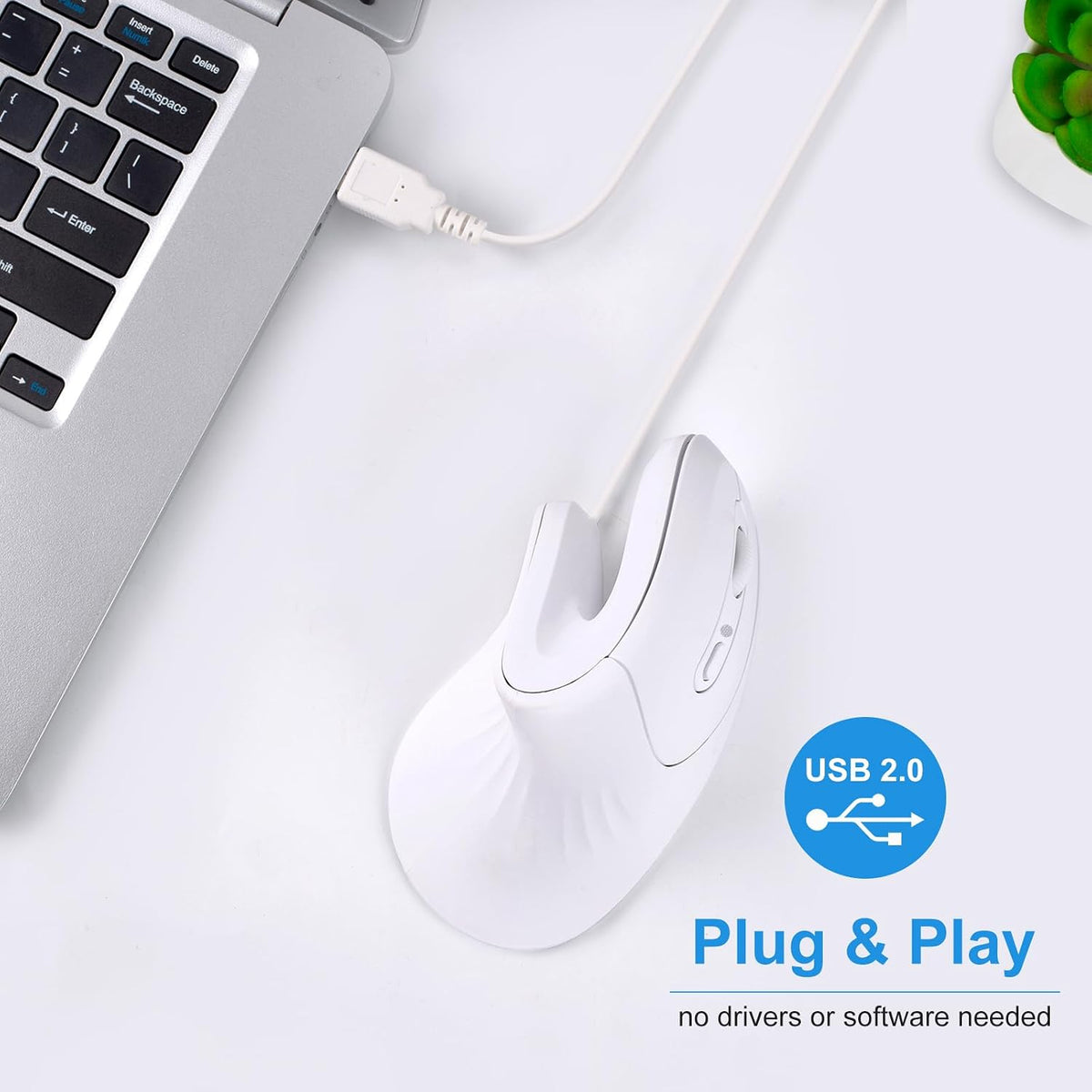 HXMJ -Ratón vertical con cable, ratón óptico ergonómico USB, clic s...