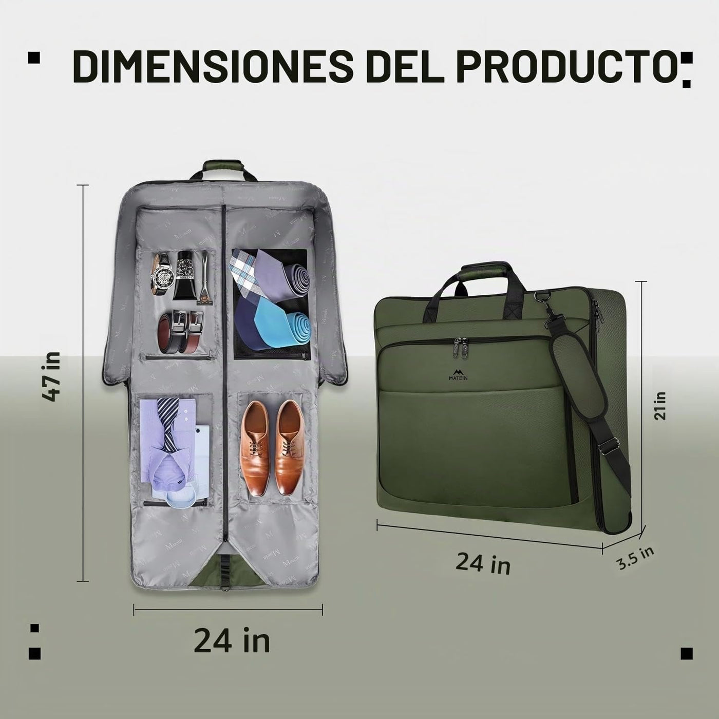 MATEIN Bolsa de Ropa para Viaje, Bolsa Grande Convertible de Equipa...