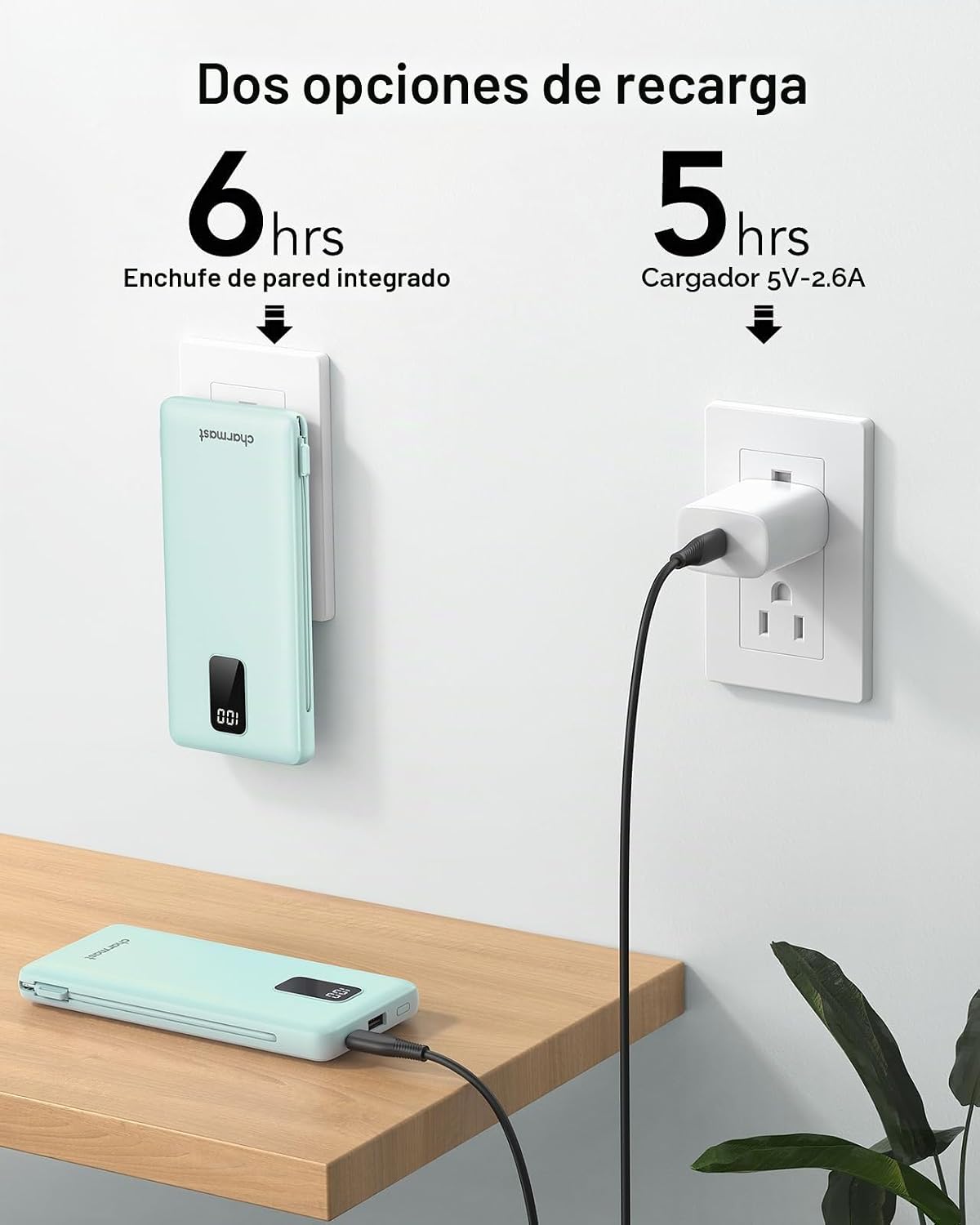 charmast Banco portátil 10000mAh del poder del cargador con el ench...