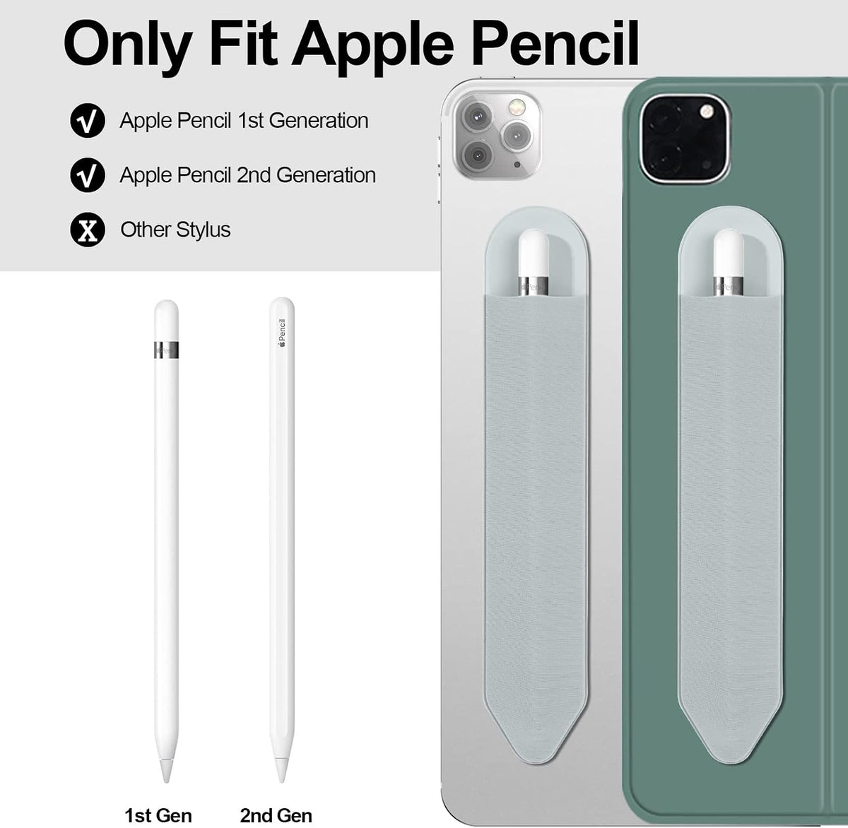 XLDLQU Paquete de 12 fundas adhesivas para lápices Apple Pencil (1ª...