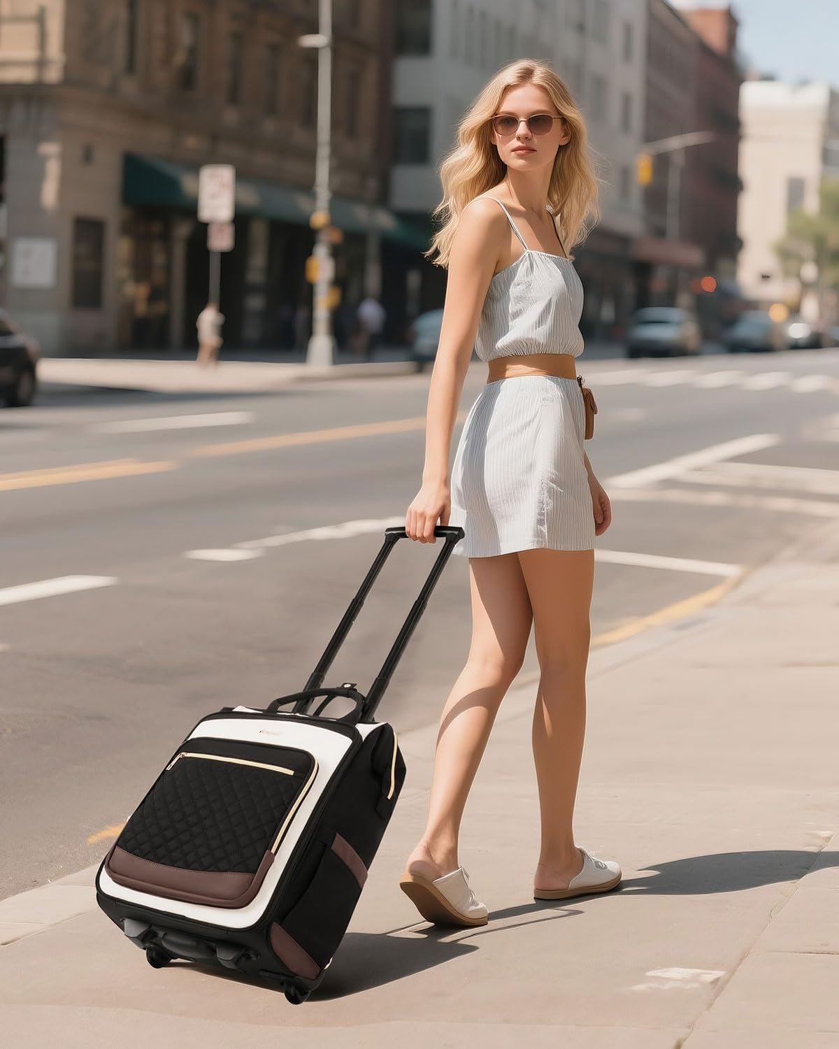 Mochila con ruedas para mujer, mochila de viaje con ruedas, mochila...