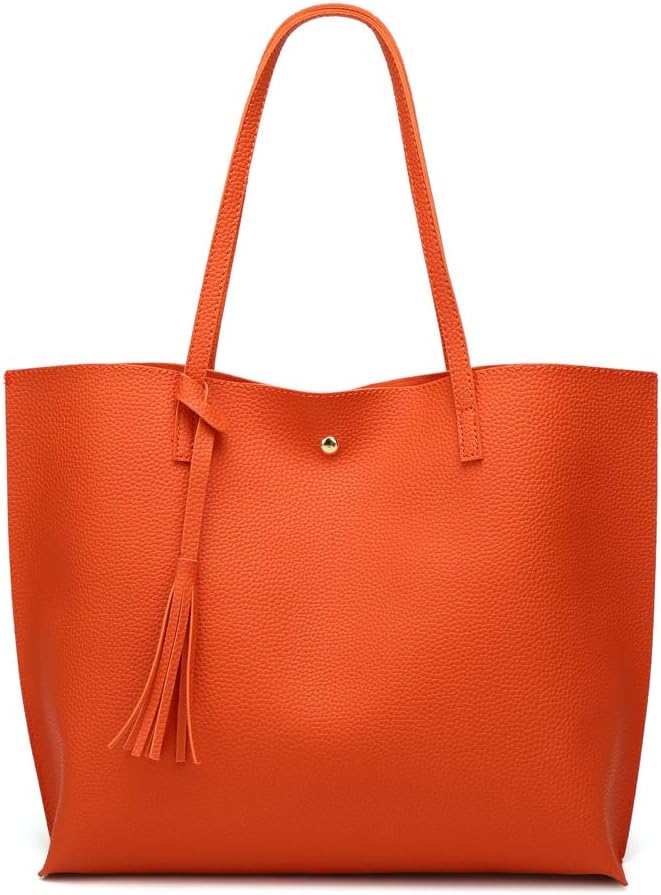 Dreubea - Bolsa de hombro y de mano de piel sintética suave para mu...