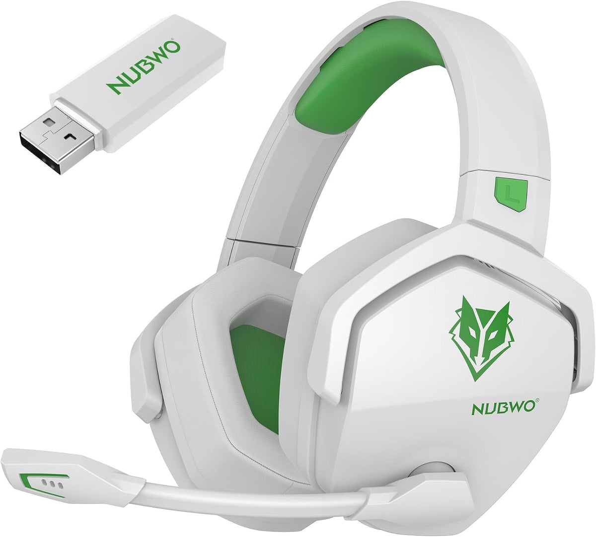 NUBWO Auriculares inalámbricos para juegos con micrófono para PC PS...