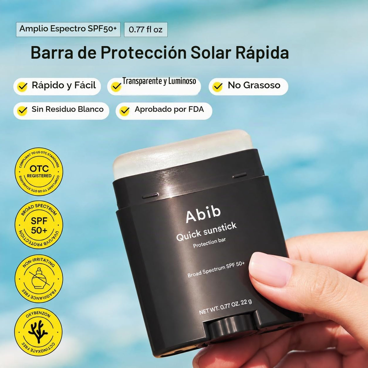 Abib Barra de protección rápida SPF50+ de amplio espectro, protecto...
