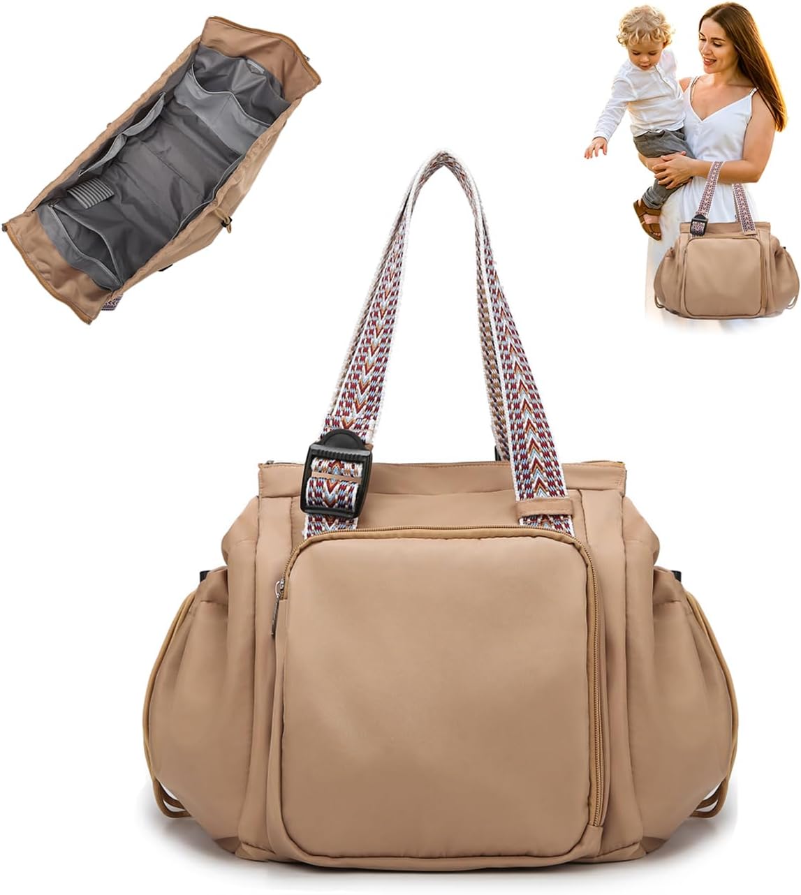 BELLPO Mochila convertible para todos los días, bolsa para pañales,...