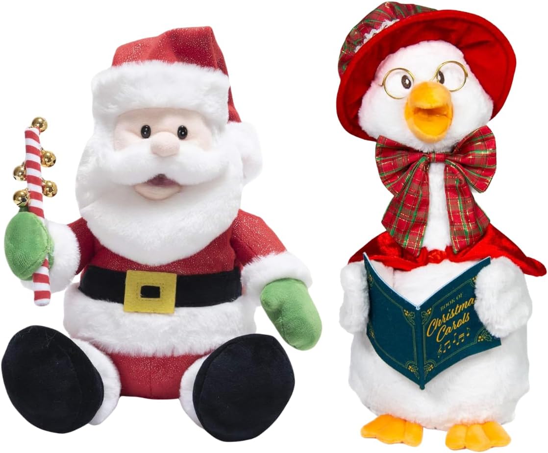 Cuddle Barn Jingling Santa 11" y Carolin' Mother Goose 14&#...