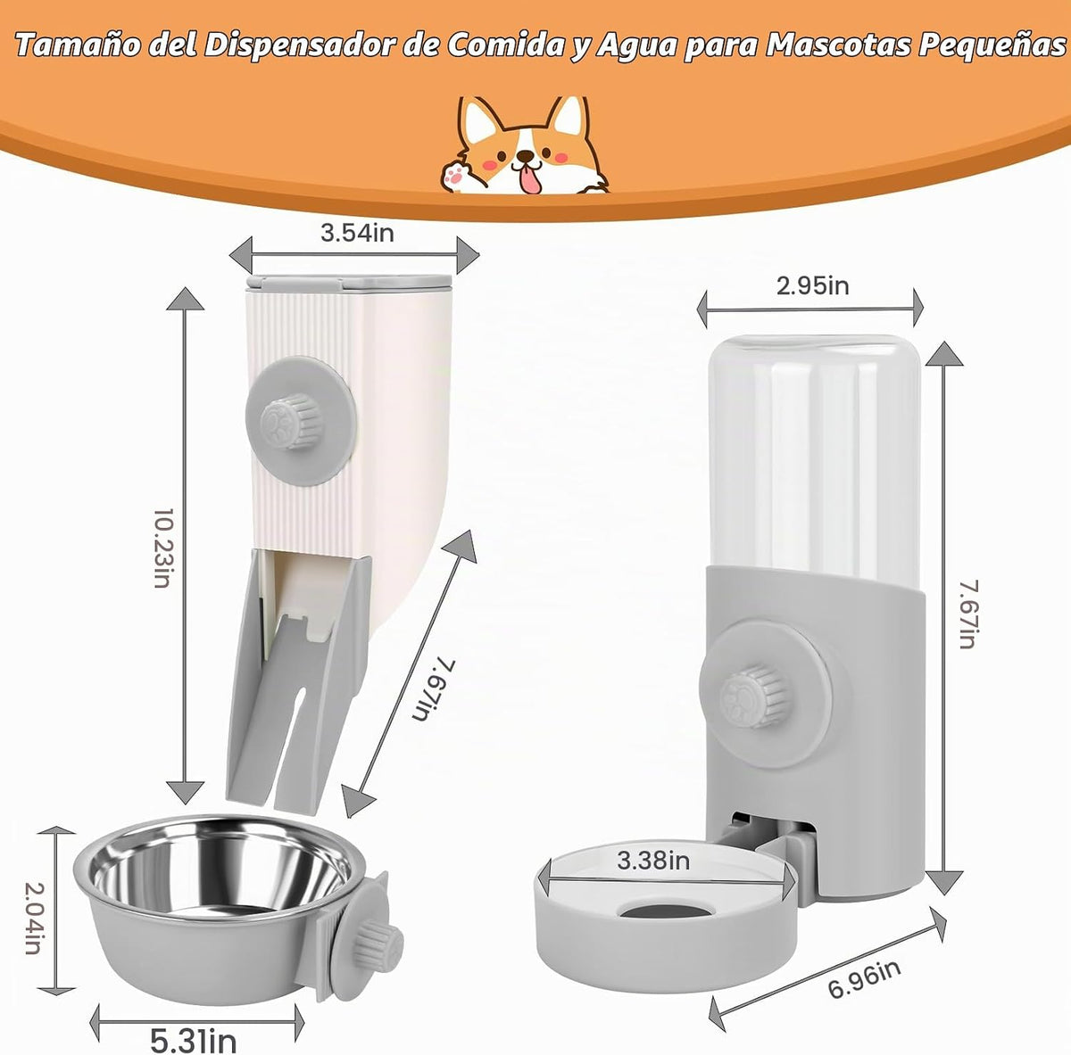 Yummy Sam Jaula colgante dispensador automático de botellas de agua...