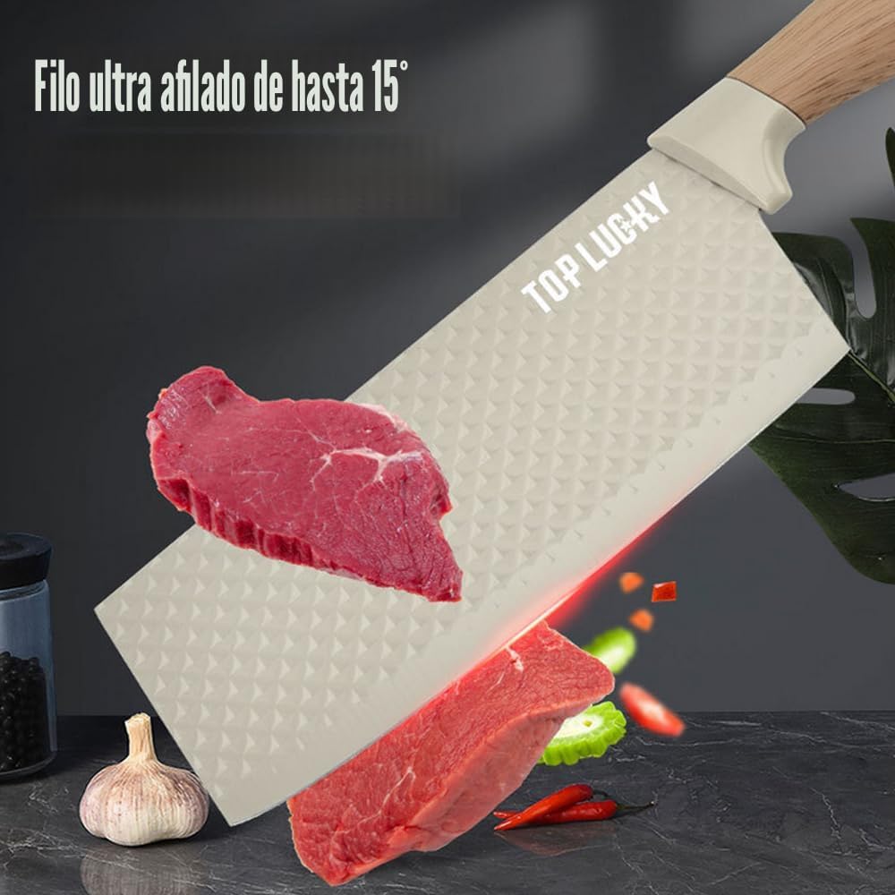 Wiztoynia - Juego de cuchillos de cocina de 6 piezas color caqui pa...