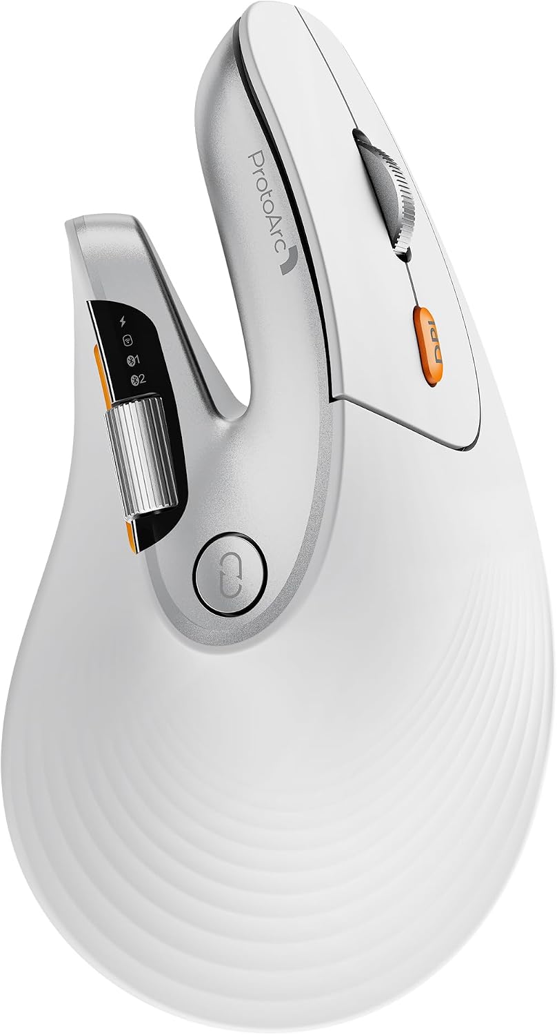 ProtoArc EM11 Pro - Ratón ergonómico para manos grandes, desplazami...
