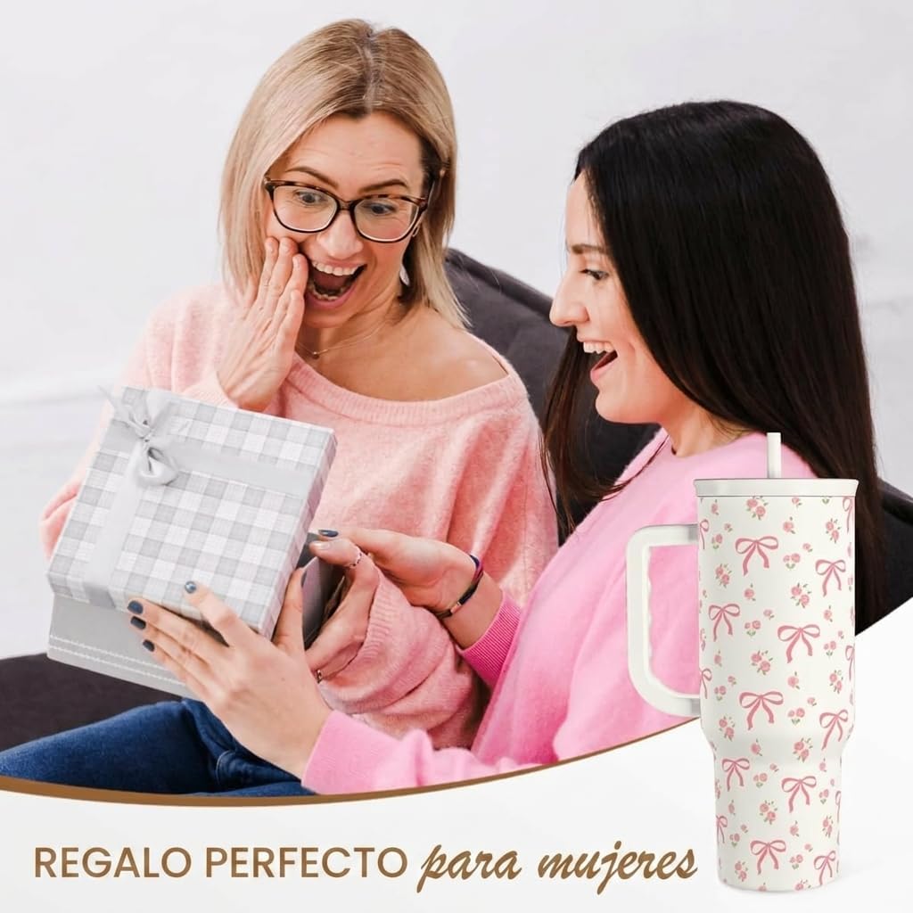 SANDJEST Vaso con Asa de 40oz, Tazas Aisladas de Acero Inoxidable c...