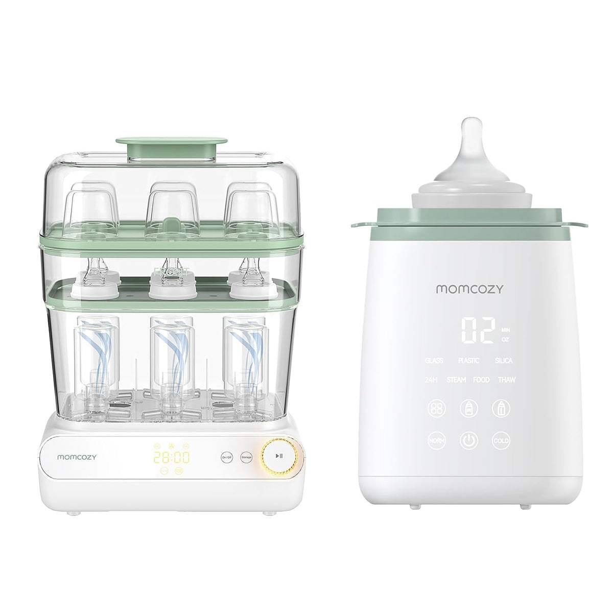 Momcozy Esterilizador y secadora de botellas grandes de 3 capas y c...