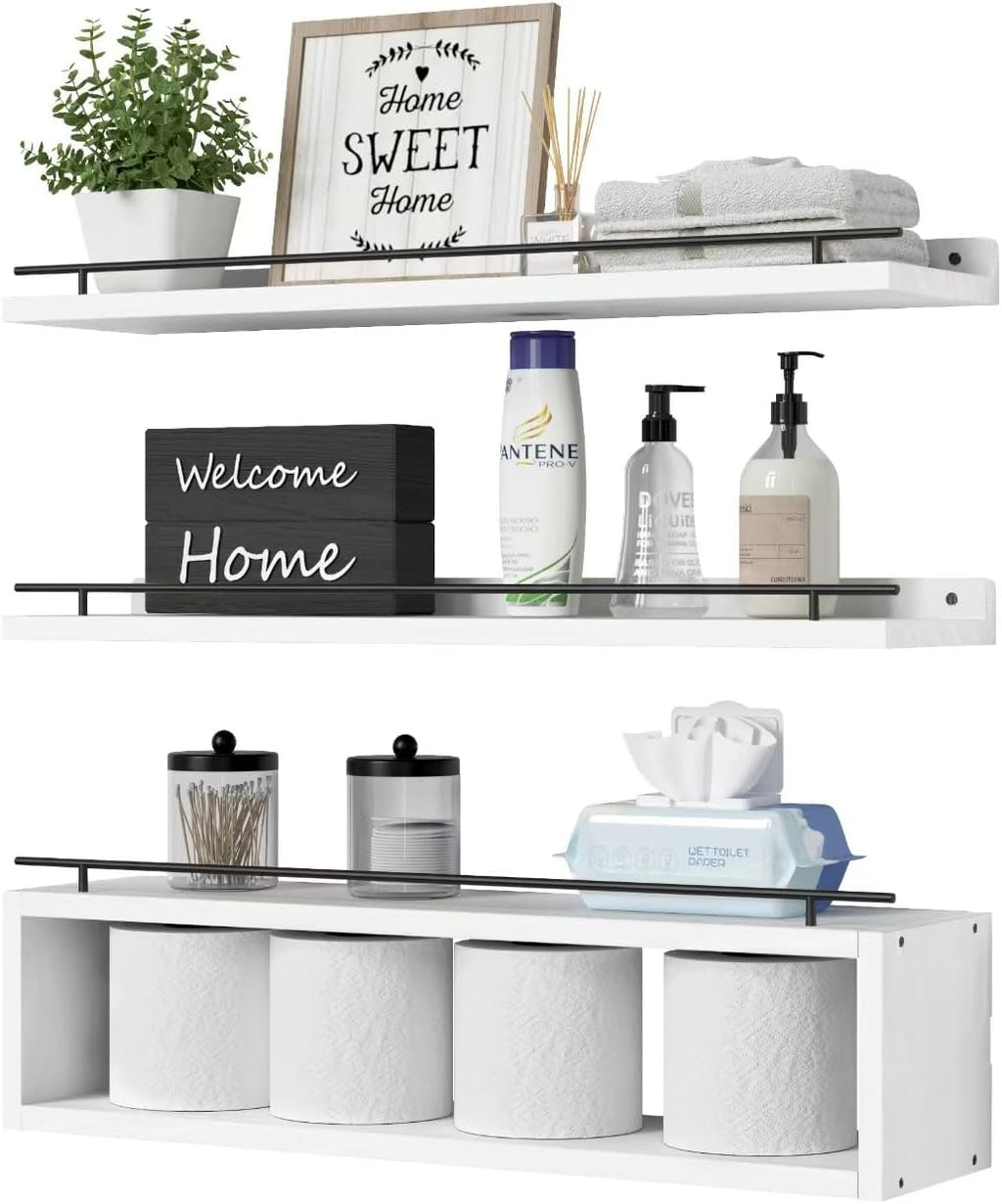WOPITUES Estantes Flotantes para Pared de 24 Pulgadas con Estante d...