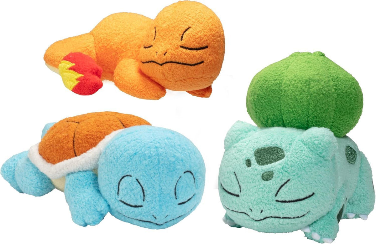 Pokémon 5" Squirtle, Charmander, Bulbasaur durmientes, paquete...