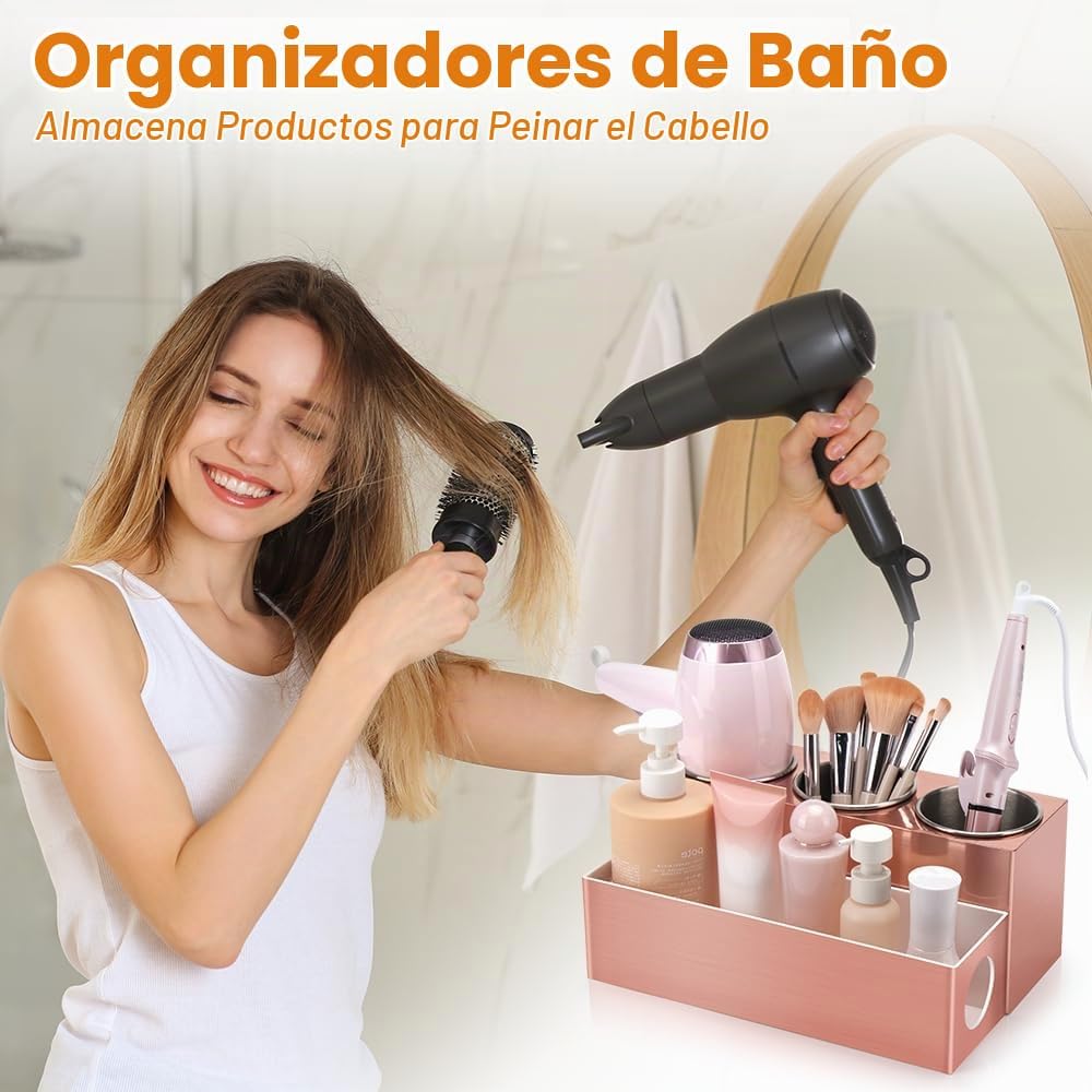 GFWARE Organizador de herramientas de peinado caliente con 3 tazas...