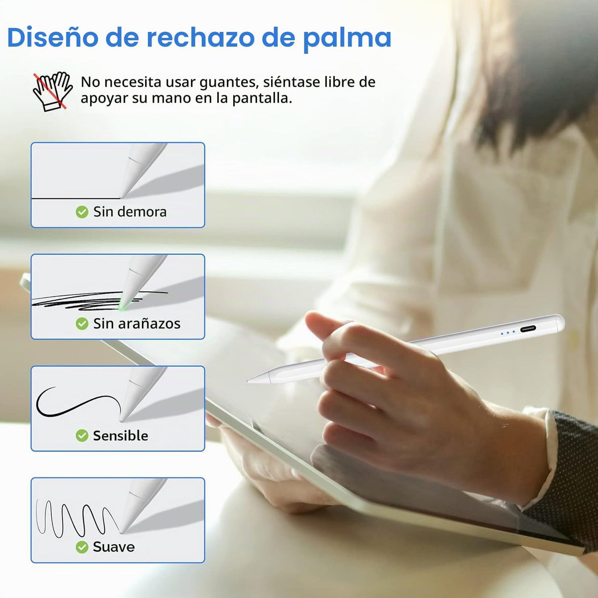 Lápiz óptico para Apple iPad A16\/11th 2026-2018 iPad Pencil A16\/1...