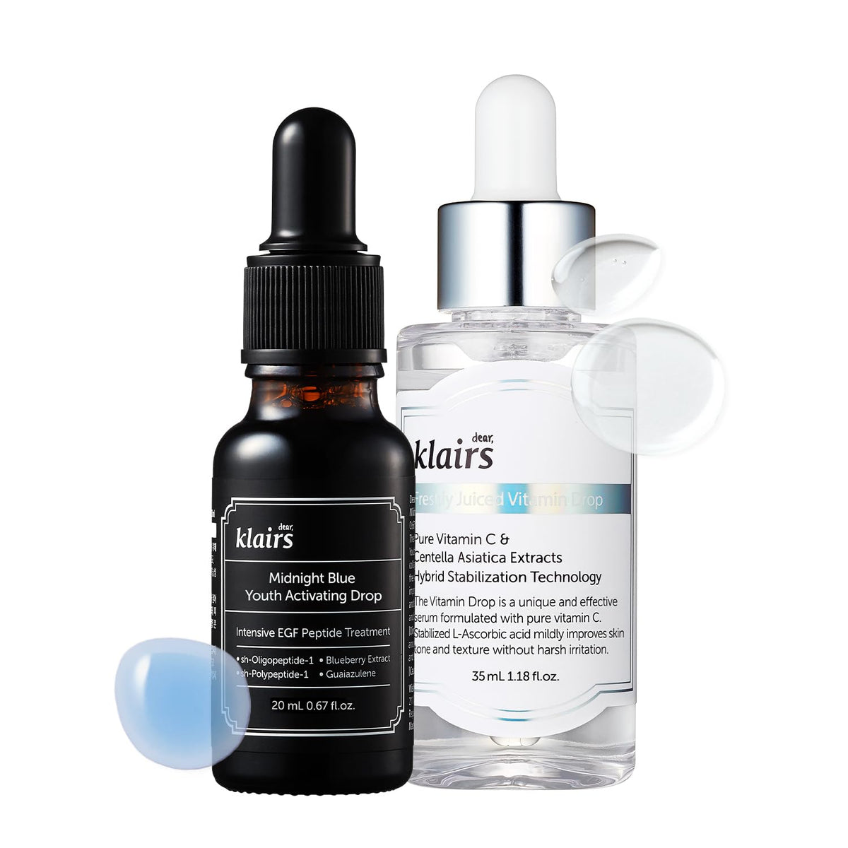 DearKlairs EGF Blue Drop + 5% Vitamina Drop Set, suero acuoso corea...