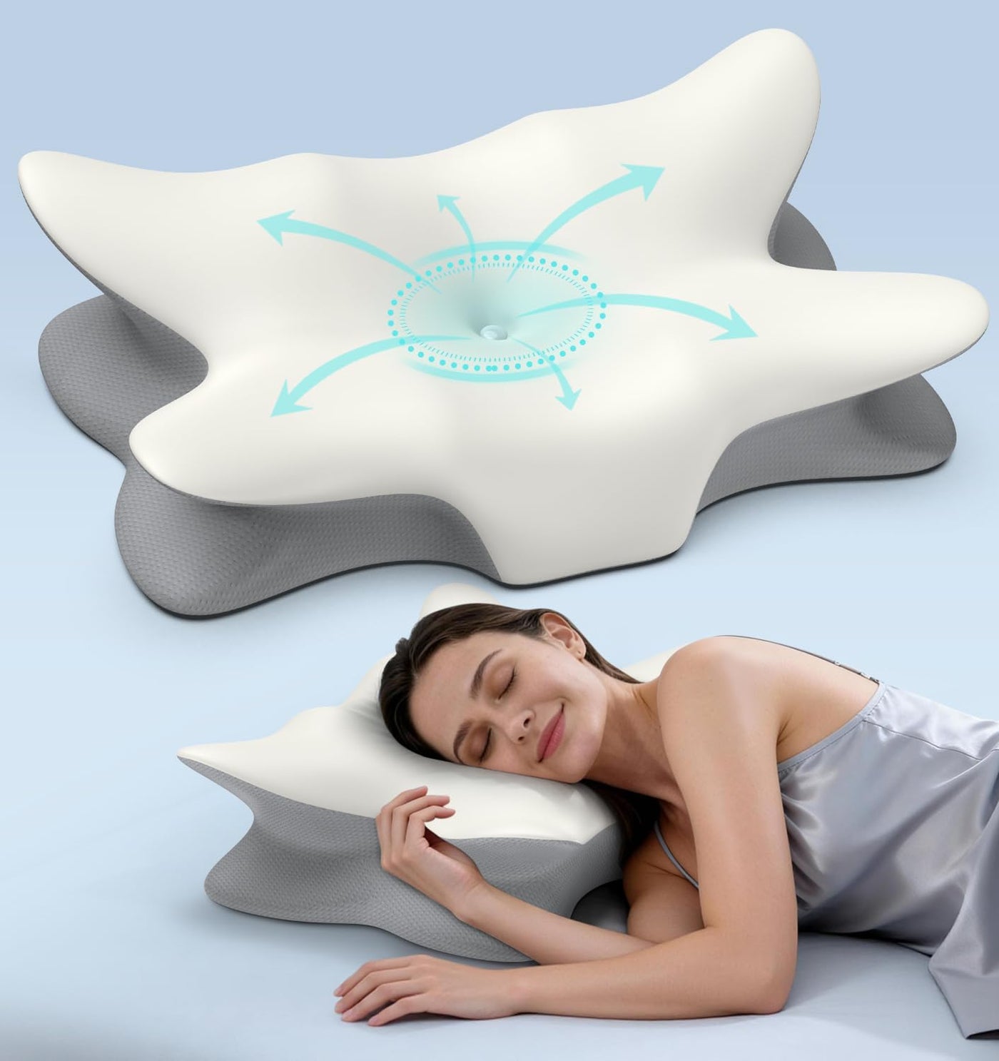 Almohada cervical para aliviar el dolor de cuello y hombros, almoha...