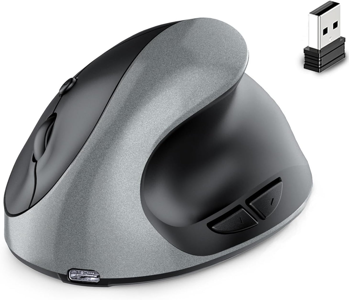 Ratón inalámbrico vertical ergonómico derecho tipo C recargable 6 r...