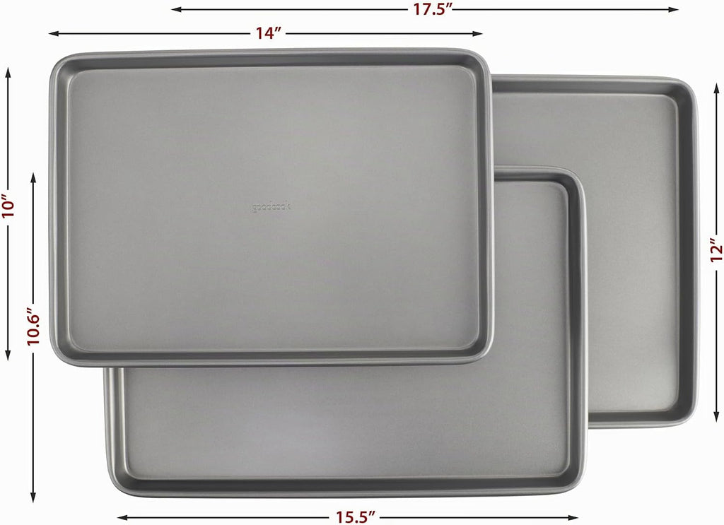 GoodCook Everyday - Juego de 3 bandejas de acero al carbono antiadh...