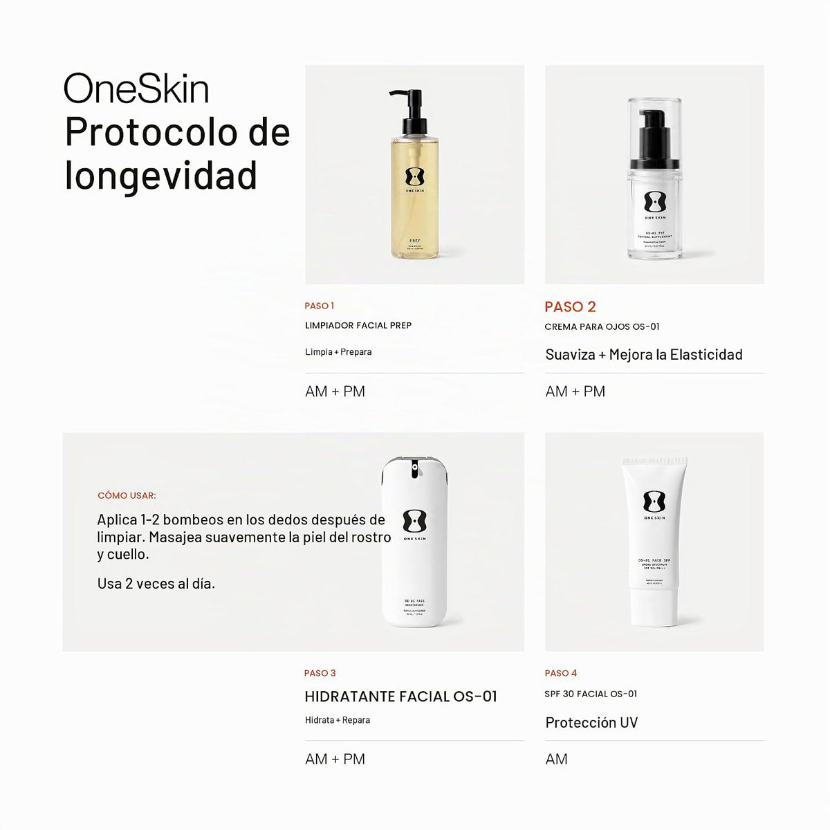 oneskin OS-01 FACE Peptide Moisturizer, Crema para la longevidad de...