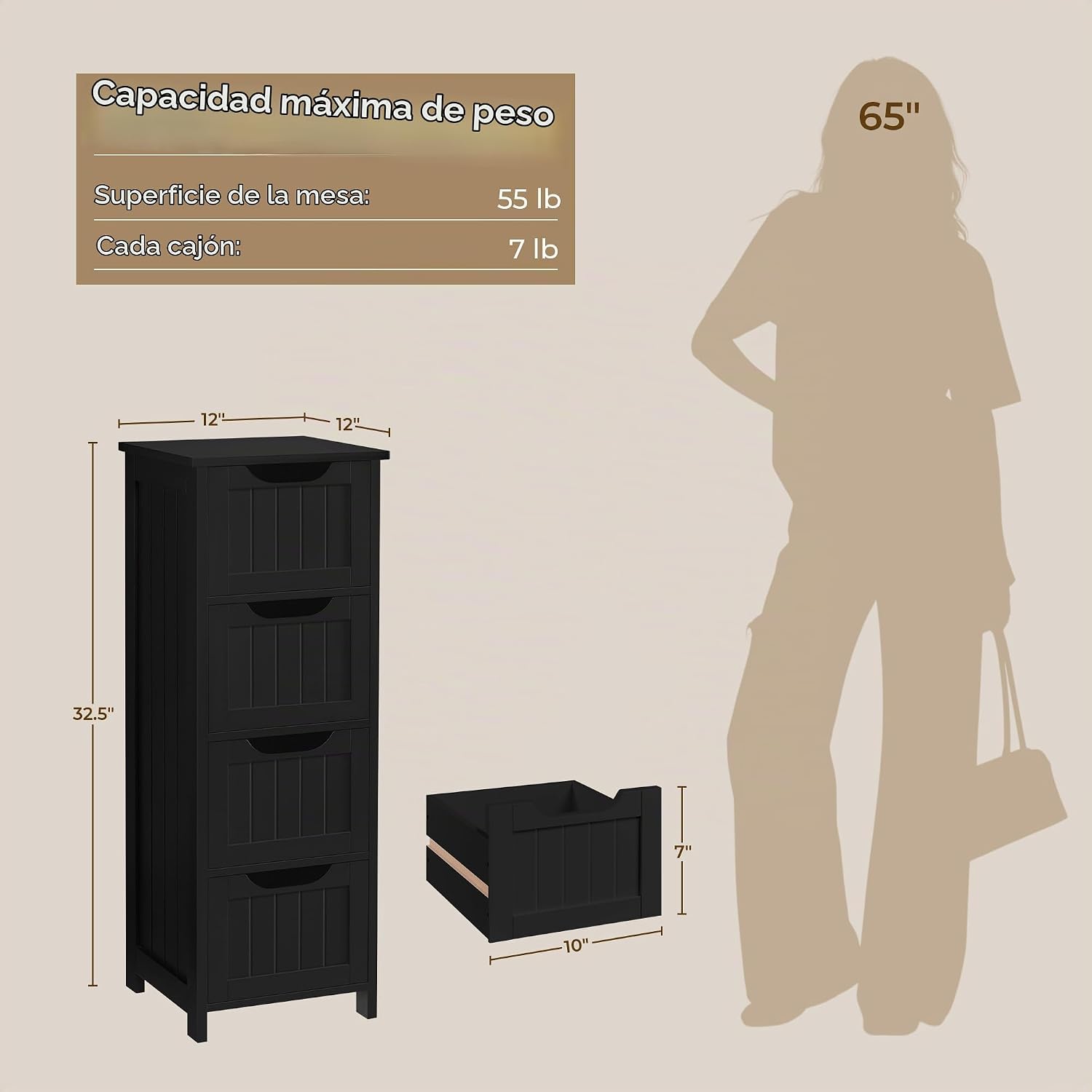 Yaheetech Gabinete de almacenamiento para baño, 12 pulgadas de anch...