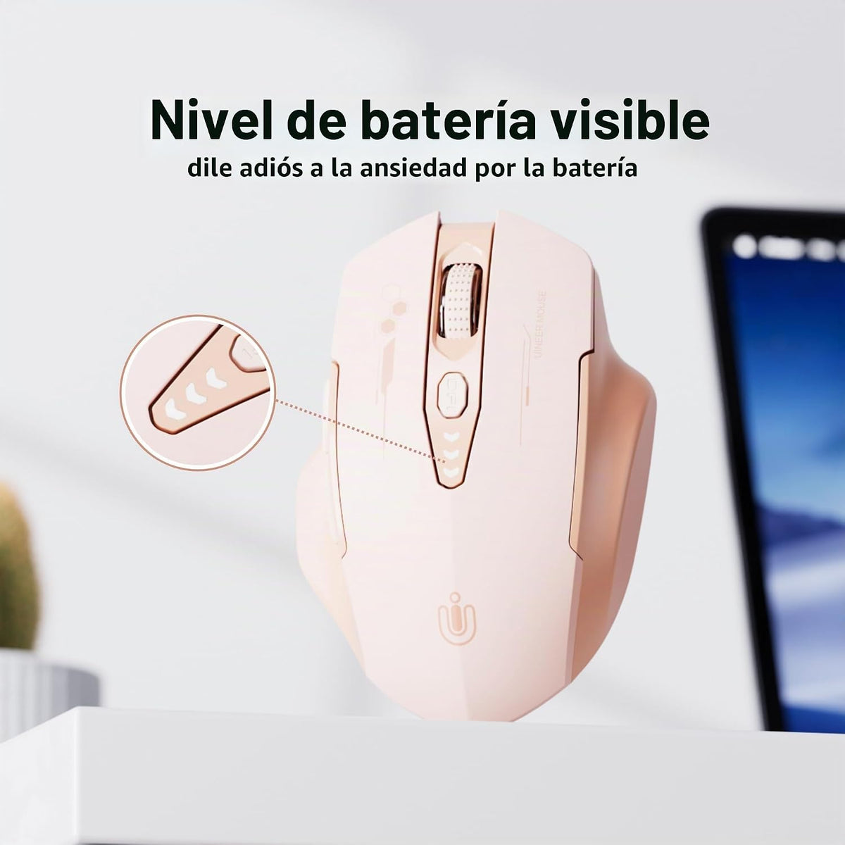 Ratón inalámbrico Bluetooth, [actualizado] Ratones de computadora r...