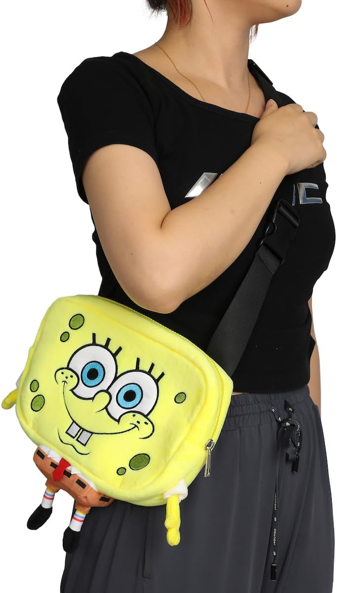 Spongebob Squarepants 9.5" Festie Bestie - Bolso cruzado de felpa