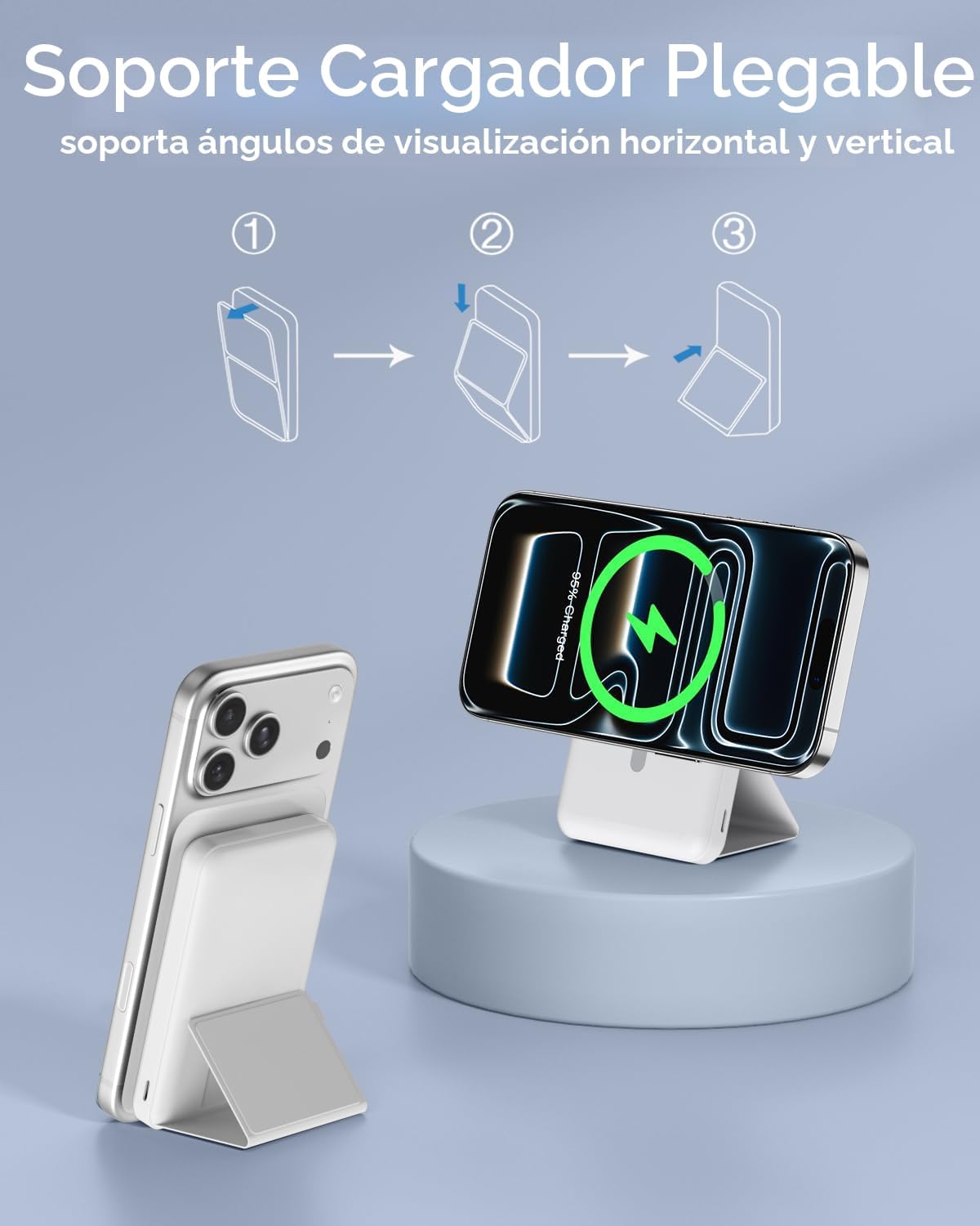 podoru para MagSafe Power Bank 10000 mAh, cargador portátil magnéti...