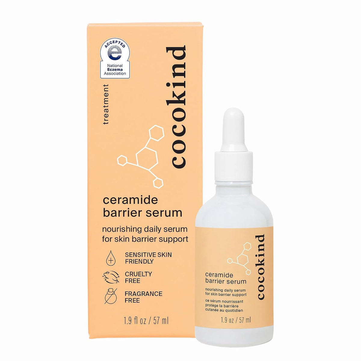 Cocokind Suero de barrera de ceramida, suero hidratante para reduci...