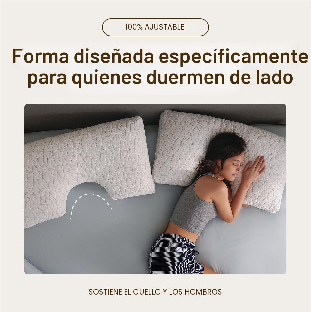 Coop Home Goods Almohada Ajustable con Corte Original, Almohadas de...