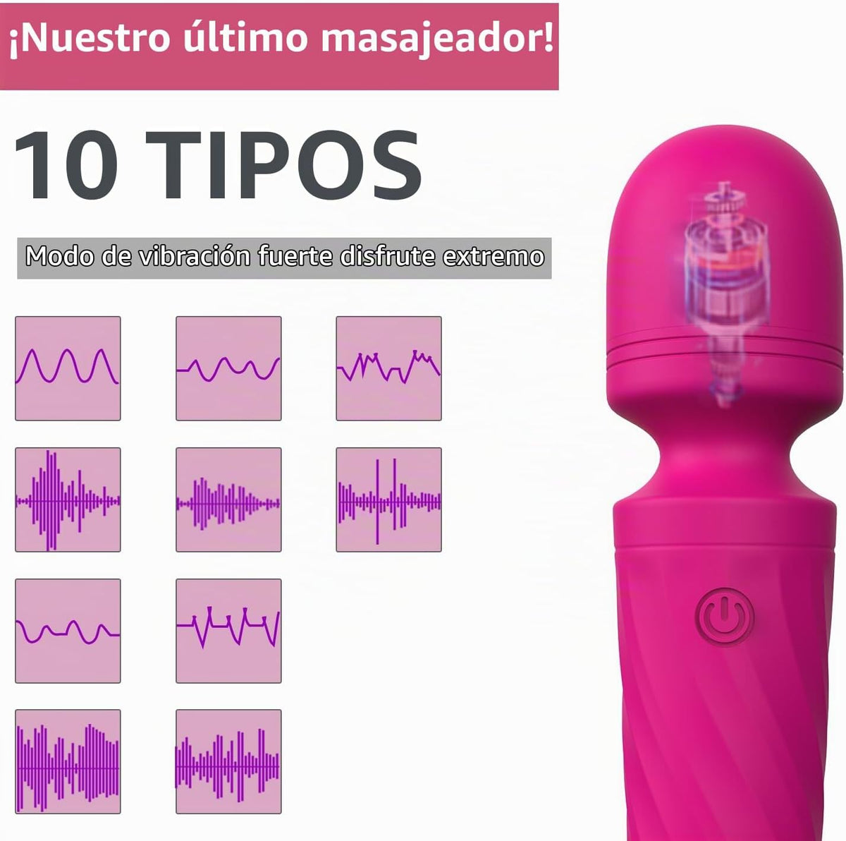 KINGWAND Masajeador personal de mano mini \u2013 Impermeable, recar...