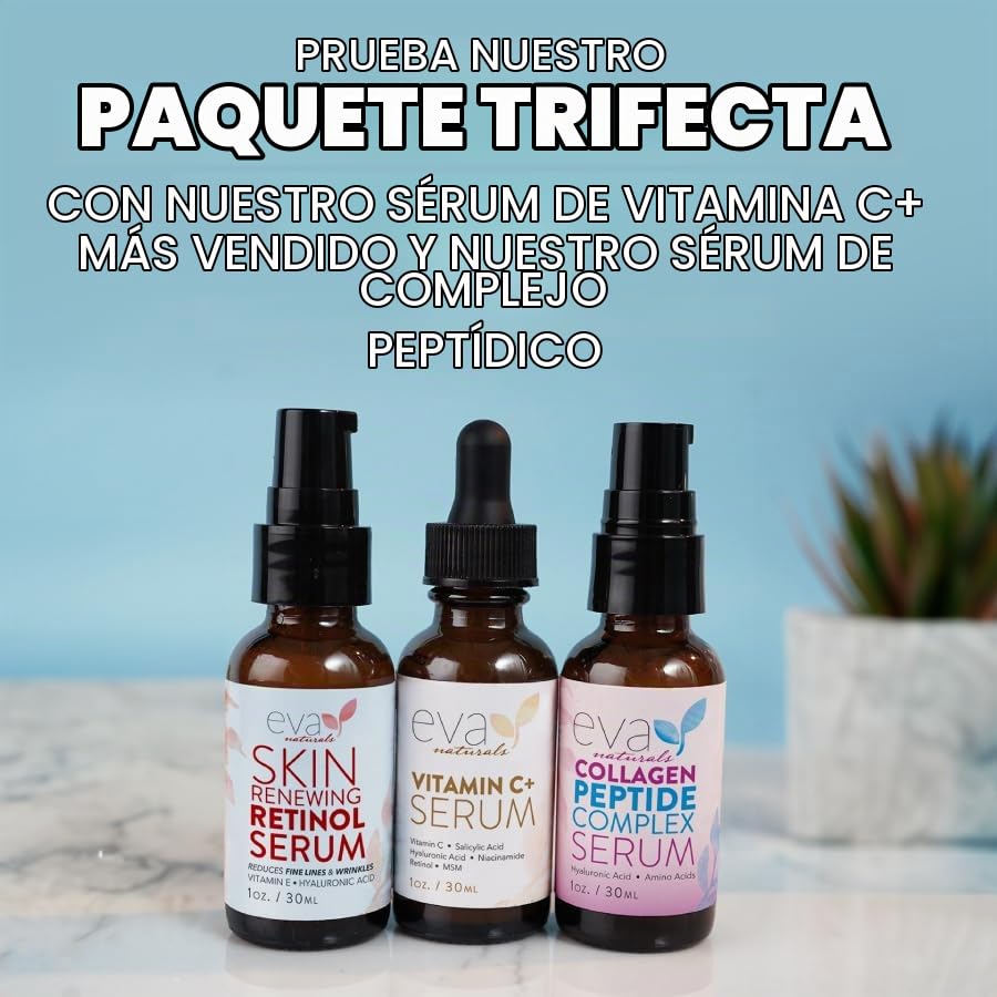 Eva Naturals Set de suero de vitamina C, retinol y gel para ojos |...