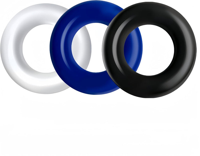 3 piezas de juguetes de goma de silicona de color anillos para homb...