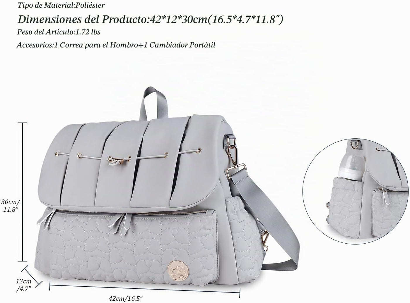 Lmbabter Mochila para Pañales Convertible Bolsa Mensajero Mochila d...