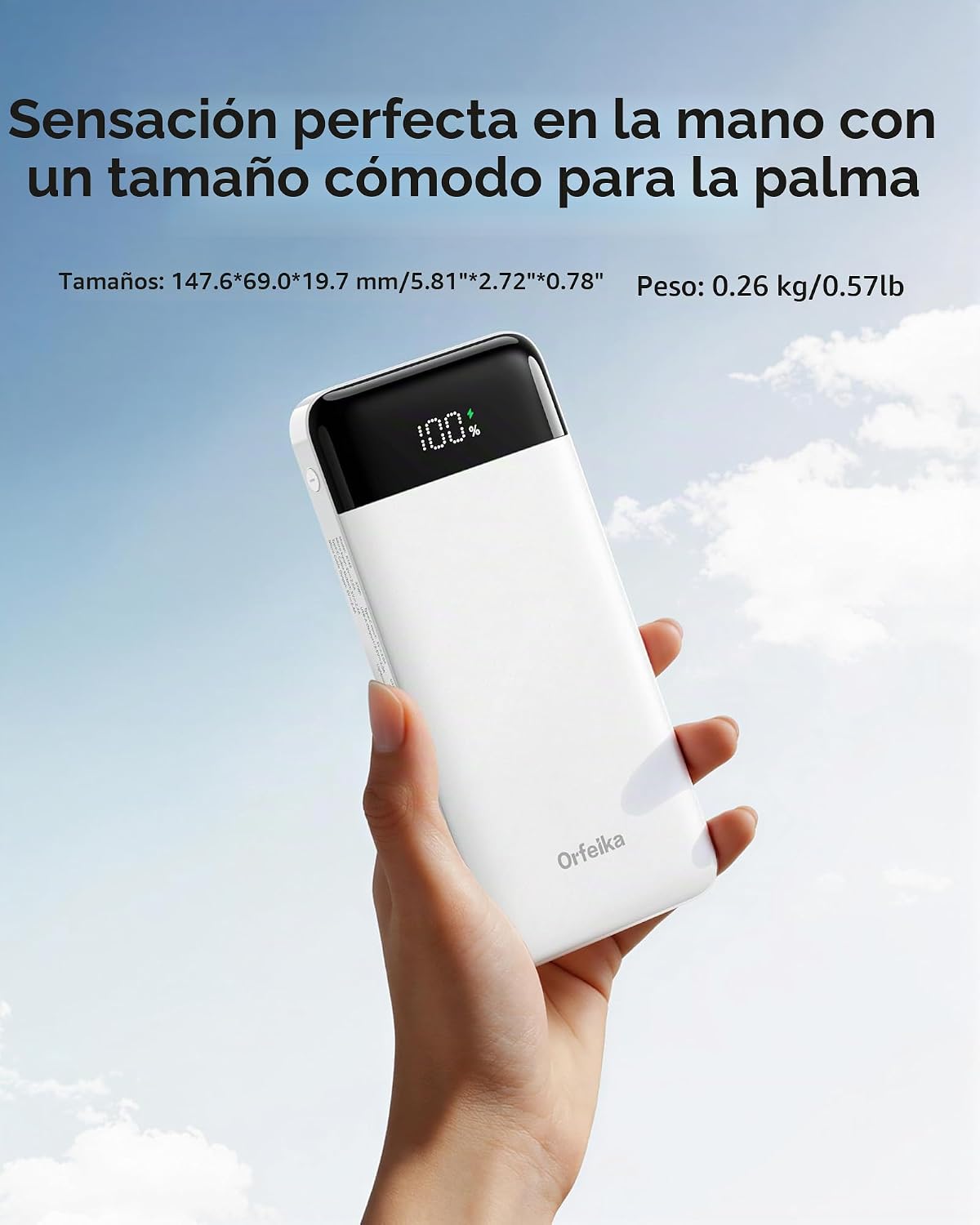 Orfeika Cargador portátil de carga rápida con 4 cables integrados |...