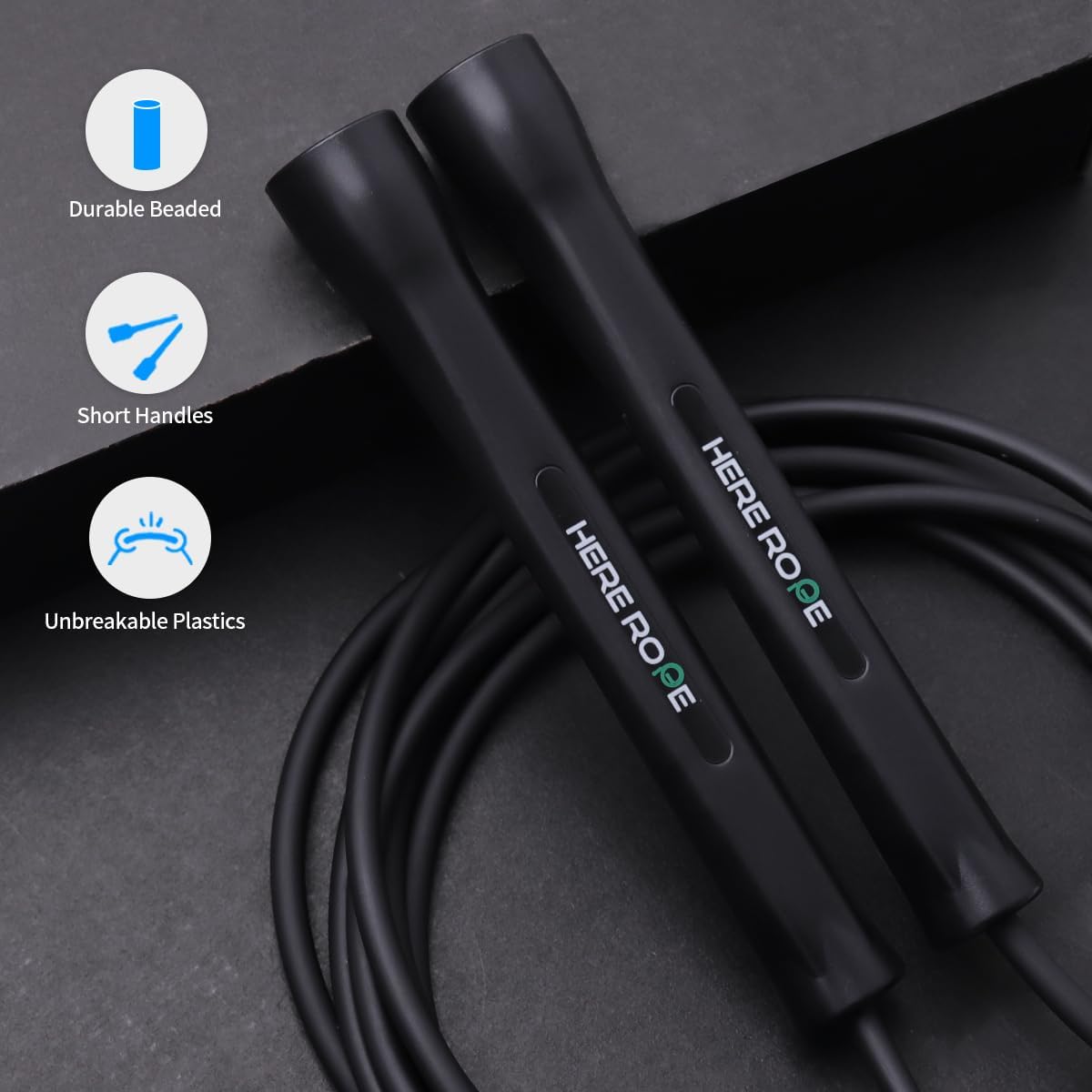 HEREROPE Cuerda de saltar ajustable \u2013 Cuerda de saltar de PVC...