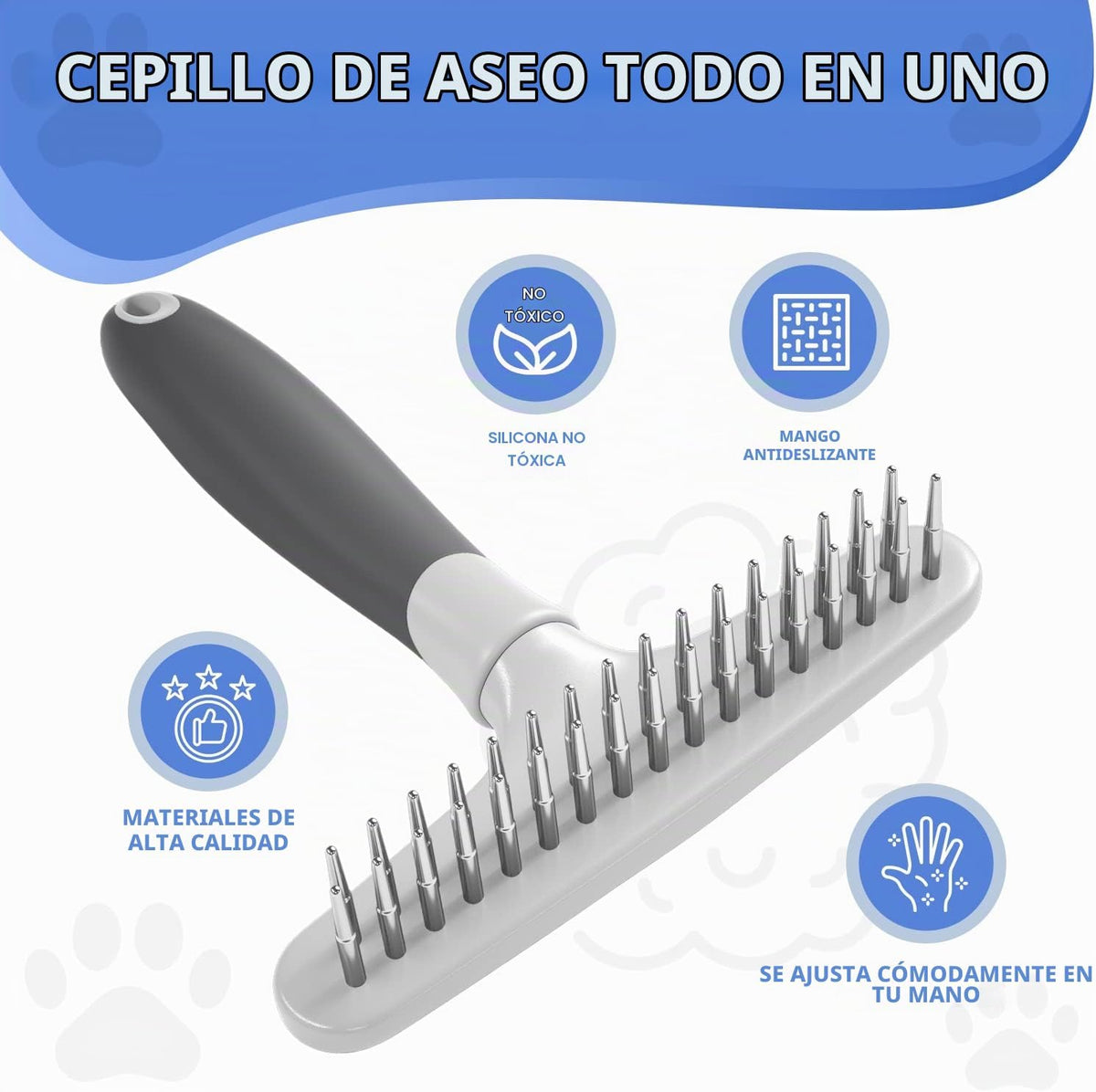 Rastrillo para perros, peine de pelo corto, largo y mate, cepillo p...