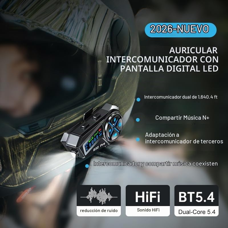 YMY Walkie Talkies para casco, kit de intercomunicación para motoci...