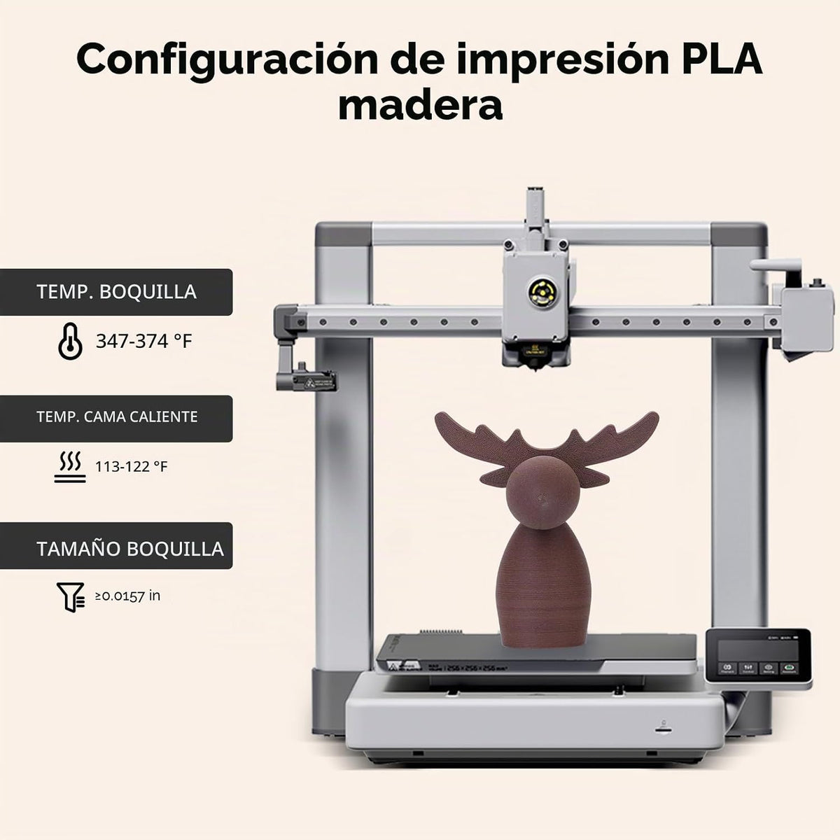 AMOLEN Filamento PLA de madera para impresora 3D de 0.07 in, paquet...