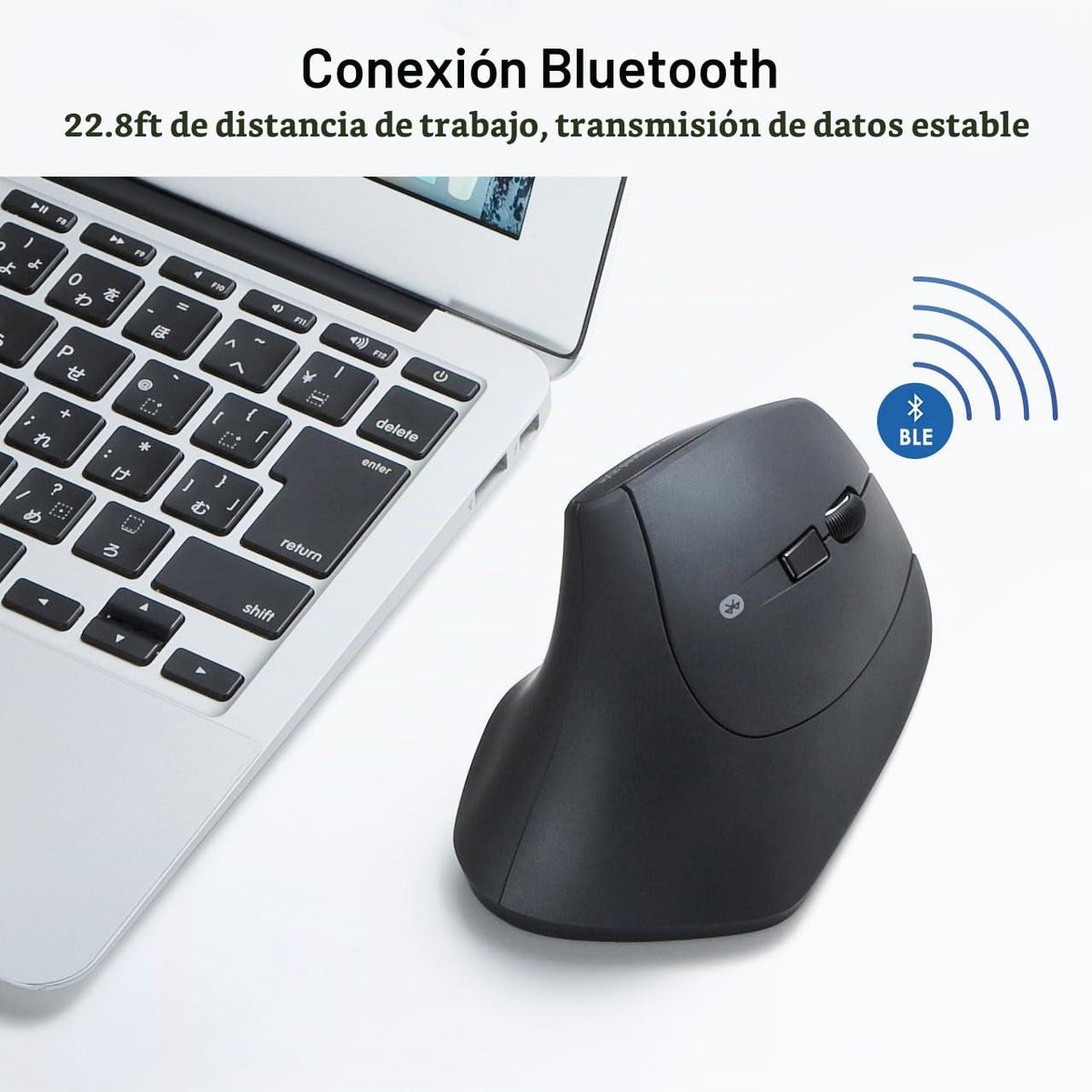 SANWA Ratón ergonómico Bluetooth, ratón vertical inalámbrico Silent...