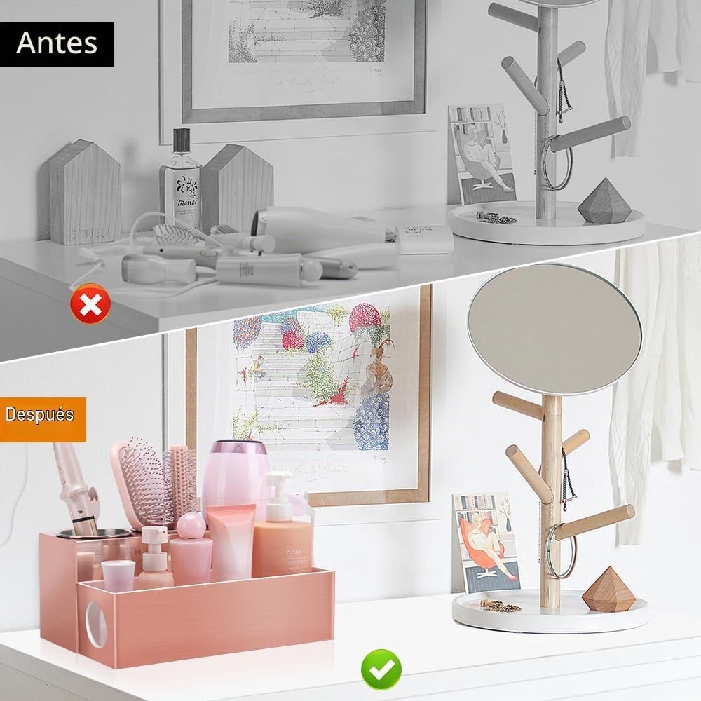 GFWARE Organizador de herramientas de peinado caliente con 3 tazas...