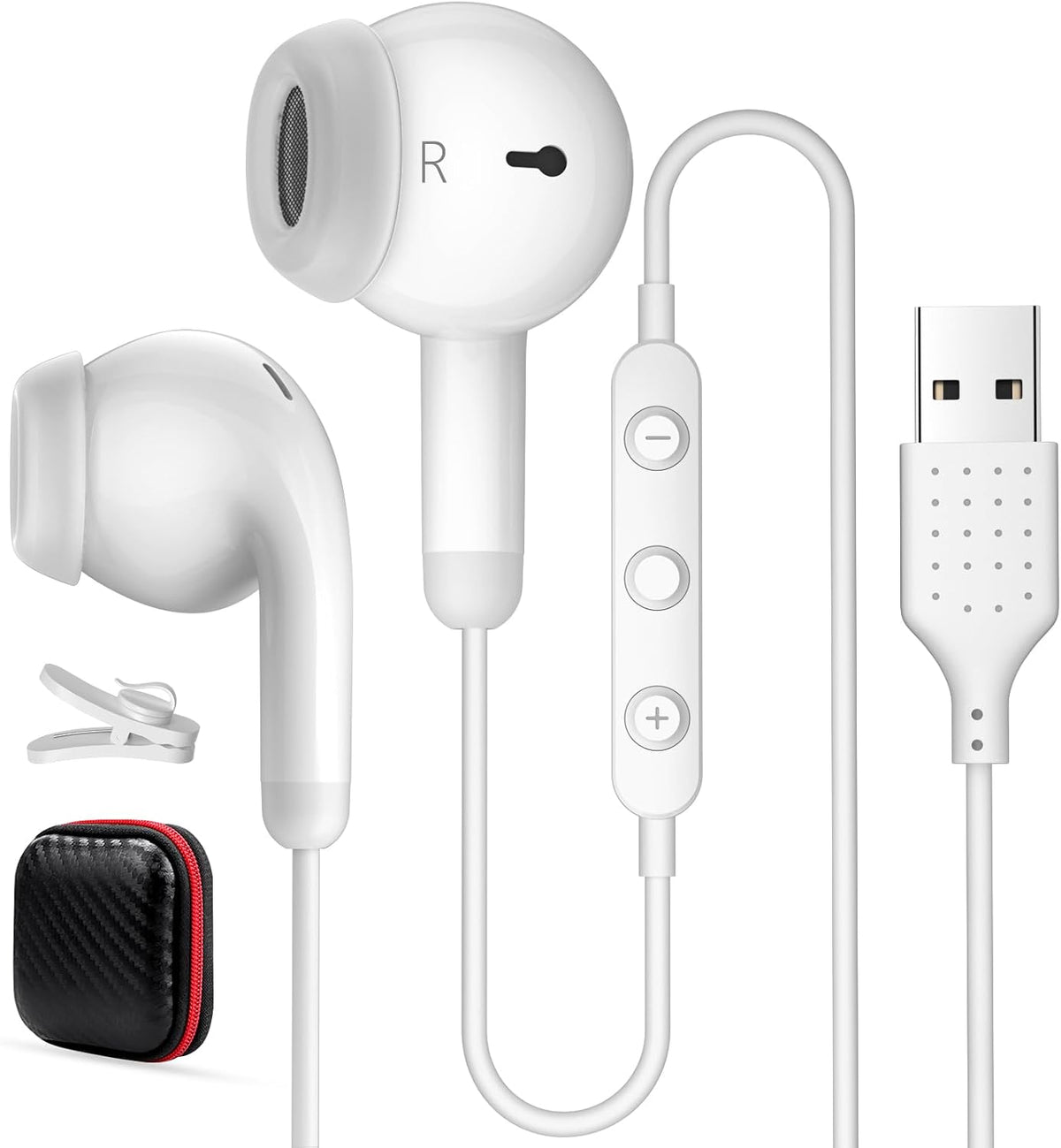 AIAUXAI Auriculares USB para PC,Auriculares con micrófono para comp...