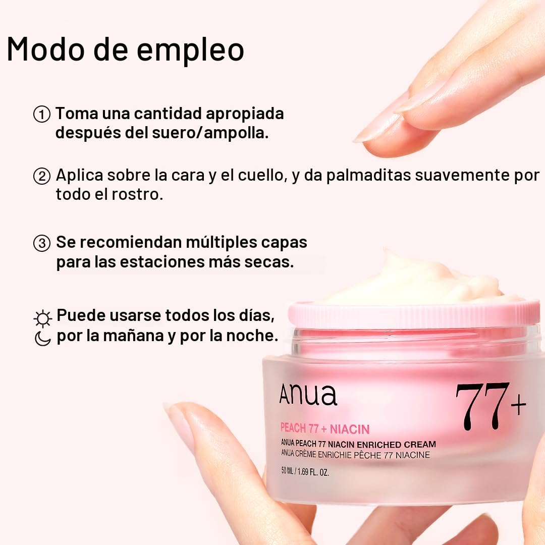 Crema de niacinamida de melocotón ANUA, 1.69 onzas líquidas | Crema...