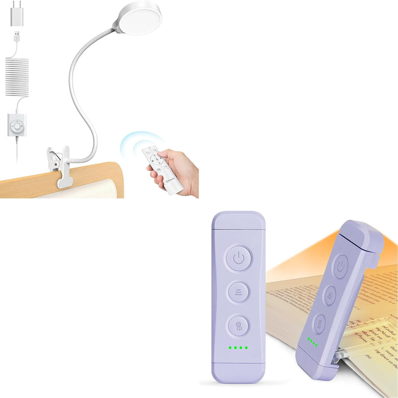 Glocusent Luz con clip y luz de libro para leer en la cama