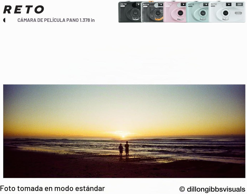 RETO PANO - Cámara de película de 1.378 in, lente de 0.866 in de an...