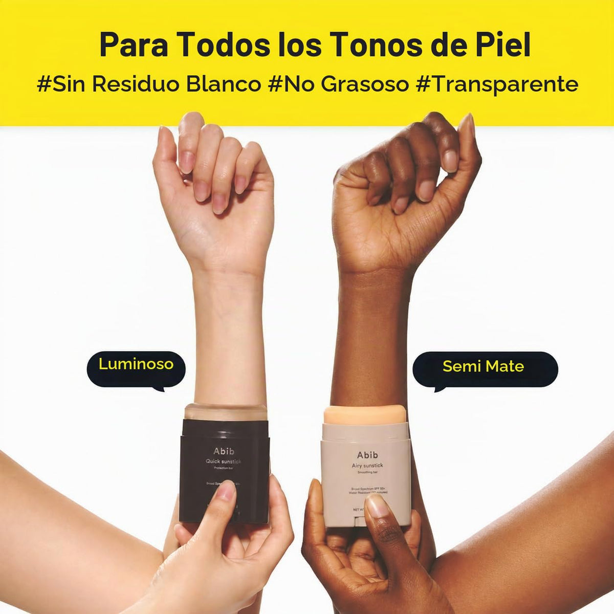 Abib Airy - Barra de protección solar SPF50+ de amplio espectro, ba...