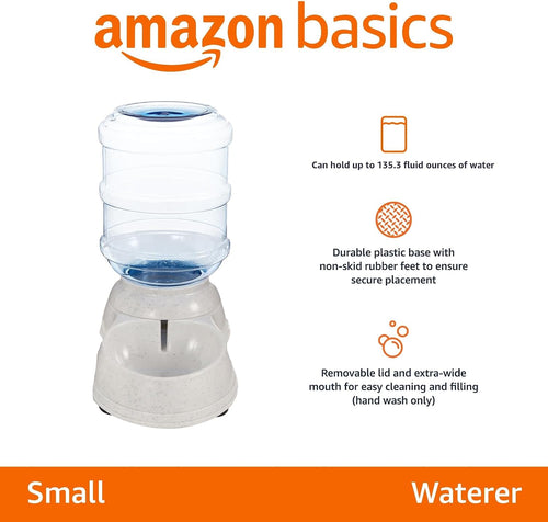 Amazon Basics Dispensador de agua por gravedad para mascotas para g...