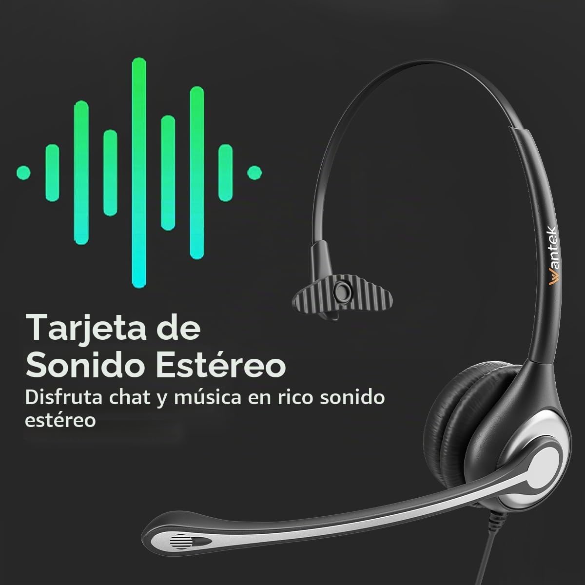 Wantek Auriculares de computadora USB con micrófono para computador...