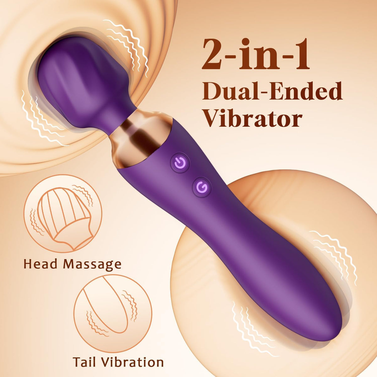 MOOLIGIRL Vibrador Varita Consolador Doble Extremo, Mujeres Adultas...